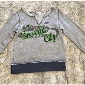 Team Apparel Gray NFL Womens Emerald City Seahawks Football Sweatshirt